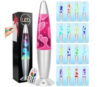 FBSPORT lampara de lavaLamp,17 decoloración Lámpara efecto relajante,Luces nocturnas LED lámparas de lavanda para la decoración del dormitorio, lámparas de oficina adolescentes y niños