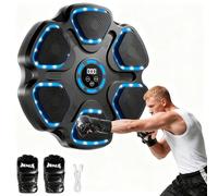 FBSPORT Maquina de Boxeo Musical, Boxeo Musica Electrónico Bluetooth con Guantes de Boxeo para Niños Adultos, Entrenador de Puñetazos Musical de Pared con 11 Modos y 9 Velocidades