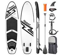 FBSPORT Tablero Sup Inflable, Stand Up Paddle Board, Tablero Vertical Inflable para Remo Vertical de 15cm de Espesor, Kit deTablero de Surf con Remo Sup de Aluminio Ajustable + Bomba(Blackwhite)