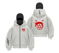 FBWZSAG Sudadera con Capucha Y Pasamontañas para Hombre Ropa De Calle F.u.ll.me.t.al Al.ch.e.mi.st Abrigo Cortavientos Bolsillos Retazos Chaqueta-QHS||l