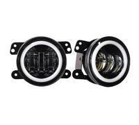 Fbxmjoa FARO PRINCIPAL Par Luces Antiniebla LED 4 Pulgadas 60 W Redondas Para Conducción Todoterreno Para Dodge Para Grand Para Chrysler 2005-2013 Piloto principal(With Halo)