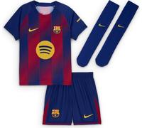 Fc Barcelona 2025/26 Stadium Home - Juego de camiseta de fútbol Nike de tres piezas para niños más jóvenes, azul real, rojo noble, oro del medio oeste, HJ5619-456, S