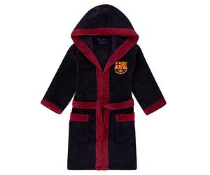 FC Barcelona - Batín Oficial con Capucha - para niño - Forro Polar - Azul Marino - 3-4 años