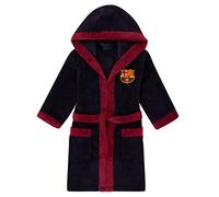 FC Barcelona - Batín Oficial con Capucha - para niño - Forro Polar - Azul Marino - 7-8 años