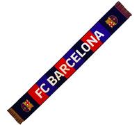 FC Barcelona - Bufanda Oficial Cuadros Azul y Rojo | Escudo del Club | Tejido Acrílico Cálido | Ideal para Aficionados | Producto con Licencia