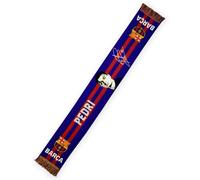 FC Barcelona Bufanda Oficial PEDRI - Producto Licenciado con Firma y Escudo - 140 x 20 cm