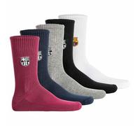 FC Barcelona Calcetines Unisex, Blanco/Negro/Azul/Fucsia, 43-46, Pack 5