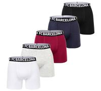 FC Barcelona Calzoncillos Boxer para niños, Paquete de 5 - Producto con Licencia Oficial | Set de Calzoncillos | Regalo para Fans Infantiles | Gris/Blanco/Azul/Rojo 116