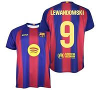 FC Barcelona Camiseta 9 Lewandowski 1ª Equipación 25/26 Réplica Oficial Camiseta - Adulto (FR/ES, Letras, M, Regular, Regular, Rojo y Azul)