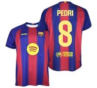 FC Barcelona Camiseta Blaugrana Primera Equipación Adulto Temporada 25/26, Réplica Oficial Pedri, Unisex, Talla S, Cuello Redondo, Poliéster