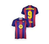 FC Barcelona Camiseta Blaugrana Primera Equipación Lewandowski, Unisex Niños, 14 Años, Réplica Oficial, Poliéster