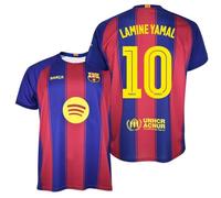 FC Barcelona Camiseta Lamine Yamal 25/26 | 1ª Equipación Adulto | Réplica Oficial Estadio con Nombre y Dorsal del Barça (FR/ES, Letras, XXL, Regular, Regular, Rojo y Azul)