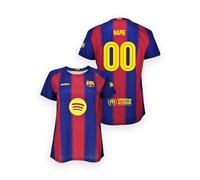 FC Barcelona Camiseta Mujer 2025/26 Personalizable, Réplica Oficial 1ª Equipación, Camiseta Barça con Nombre y Dorsal, Producto con Licencia Oficial, PERSONALIZA (FR/ES, Letras, L, Regular, Regular)