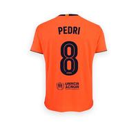FC Barcelona Camiseta Naranja Tercera Equipación Adulto Temporada 25/26 Réplica Oficial Pedri Unisex Talla M Poliéster Cuello Redondo