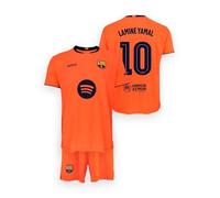 FC Barcelona Camiseta y Pantalón Unisex Niños, 14 Años, Naranja, Tercera Equipación Temporada 25/26, Réplica Oficial Lamine Yamal, Poliéster