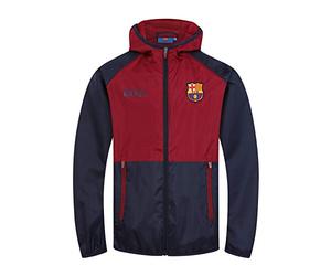 FC Barcelona - Chaqueta Cortavientos Oficial - para niño - Impermeable - Azul Marino/Rojo - 2-3 años