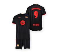 FC Barcelona Conjunto Camiseta y pantalón 2ª EQ 2024/25 - RÉPLICA Licencia Oficial - Dorsal 9 Lewandowski niño Talla 6 años
