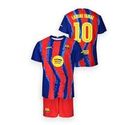 FC Barcelona Conjunto Camiseta y Pantalón Blaugrana, Cuarta Equipación Niños Temporada 25/26, Réplica Oficial Lamine Yamal, Unisex, 8 Años, 100% Poliéster