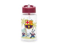FC Barcelona - Kiddie Bottle FC Barcelona - Botella Infantil con Pajita para Niños de 3 a 7 Años 450 ml - Licencia Oficial Barça - Tritán Resistente y Libre de BPA