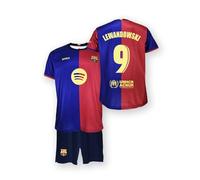 FC Barcelona Primera Equipación Niños Temporada 24/25 Conjunto, Camisa, Unisex niños, Lewandowski, 4 años