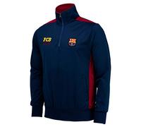 FC Barcelona - Sudadera con media cremallera del Barça - Colección oficial, talla de adulto para hombre, azul, S