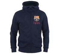 FC Barcelona - Sudadera Oficial con Capucha y Cierre de Cremallera - para niño - Forro Polar - 6-7 años