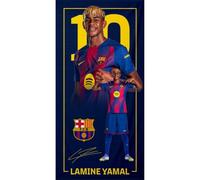 FC Barcelona Toalla de playa Lamine Yamal azul y burdeos, 70 x 140 cm | Toalla de playa oficial FC Barcelona Yamal, 100% microfibra, regalo para aficionados del Barça