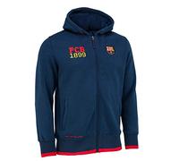 FC Barcelone Barca - Chaqueta oficial con capucha y cremallera para niño, azul, 6 años