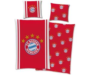 FC Bayern Múnich - Juego de Cama Reversible Ropa Cama (135 x 200 + 80 x 80 cm, 100% algodón, franela de franela), diseño de campeones alemanes Mia san Mia Fútbol FC, con cremallera