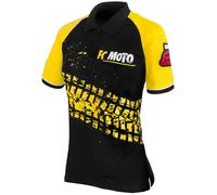 FC-Moto Corp Camisa de Polo de las señoras, negro-amarillo, tamaño XL para Mujer