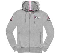 FC-Moto Effortless Sudadera con capucha con cremallera para mujer, gris-rosa, tamaño L