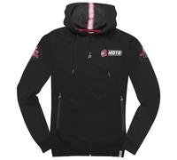 FC-Moto Effortless Sudadera con capucha con cremallera para mujer, negro-rosa, tamaño XS
