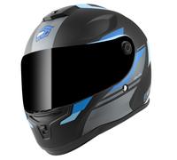 FC-Moto FF114B Zeron Casco, negro-azul, tamaño S para Mujer