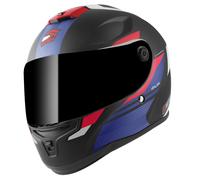 FC-Moto FF114B Zeron Casco, negro-blanco-rojo-azul, tamaño L para Hombres
