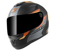 FC-Moto FF114B Zeron Casco, negro-naranja, tamaño M para Mujer