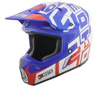 FC-Moto Merkur Flex Casco de motocross, blanco-rojo-azul, tamaño M para Hombres