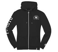 FC-Moto Moto-H Sudadera con capucha con cremallera para mujer, negro, tamaño S