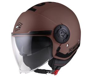 FC-Moto Ralgo Casco Jet, negro-marrón, tamaño M para Hombres