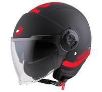FC-Moto Ralgo Casco Jet, negro-rojo, tamaño XS para Mujer