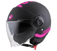 FC-Moto Ralgo Casco Jet, negro-rosa, tamaño S para Mujer