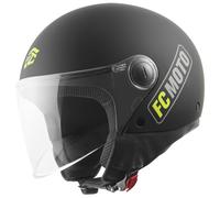 FC-Moto Square-RS Casco Jet, negro-amarillo, tamaño S para Hombres