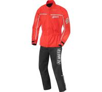FC-Moto Urban Rain Kit Traje de lluvia de moto de dos piezas, negro-rojo, tamaño XL para Hombres