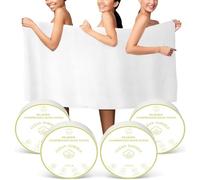 FCaeon Toalla Comprimida Grande, Toallas de Baño Desechables para Viaje, 140cm x 70cm Toalla de Baño de Viaje para Cuerpo Hotel Camping Senderismo Aire Libre Deportes Playa Natación[4 Lote Blanco]