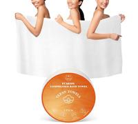 FCaeon Toalla Comprimida Grande, Toallas de Baño Desechables para Viaje, 140cm x 70cm Toalla de Baño de Viaje para Cuerpo Hotel Camping Senderismo Aire Libre Deportes Playa Natación[1 Lote Naranja]