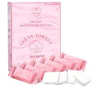 FCaeon Toalla Desechable Comprimida Espesa Grande, Toallita Facial Suave Reutilizable Pañuelo de Algodón Portátil para Viaje, Camping, Senderismo, Hotel, Salón de Belleza, Aire Libre(Rosa 20 Unidad)
