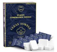 FCaeon Toalla Desechable Comprimida Espesa Grande,Toallita Facial Suave Reutilizable Pañuelo de Algodón Portátil para Viaje,Camping,Senderismo,Hotel,Salón de Belleza,Aire Libre(Azul Oscuro 50 Unidad)
