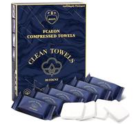 FCaeon Toalla Desechable Comprimida Espesa Grande,Toallita Facial Suave Reutilizable Pañuelo de Algodón Portátil para Viaje,Camping,Senderismo,Hotel,Salón de Belleza,Aire Libre(Azul Oscuro 20 Unidad)