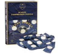 FCaeon Toallas Comprimidas 100 Unidades, Toallas Descartables para el Rostro, Biodegradable Compressed Travel Towel, Toallitas, Embalaje Individual, Absorbentes para Viaje,Belleza Salón(Azul Oscuro)
