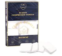 FCaeon Toallas Comprimidas Grandes, Toalla Desechable Suave para la Cara, Paño Facial Espeso Compressed Towel Mini Pañuelo de Algodón Portátil para Viajes, Acampar, Senderismo, Hogar(Azul 50 Unidad)