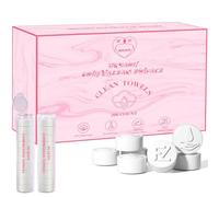 FCaeon Toallitas Faciales Desechables Comprimidas Ultra Suaves,Compressed Towel Guantes de Tocador Gruesos, Toallitas de Algodón para Desmaquillaje de Viaje, Piel Sensible, Cuidado(200 Unidad Rosa)